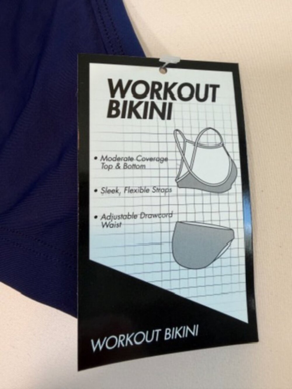 TYR Solid Durafast One Diamondback Navy Blue Workout Bikini Swimsuit XL NWT - Picture 7 of 12